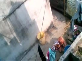 Desi caught bathing