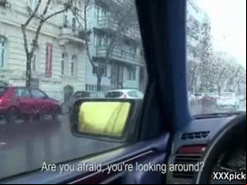 Public hardcore amateur teen fucks in the street for cash 04