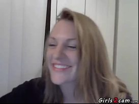Blonde touching herself front the webcam