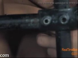 Tormenting babe's cunt with toy