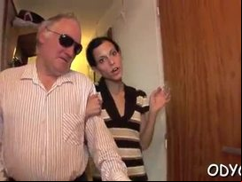 Aged man gets his old dick juicy by fucking a younger chick